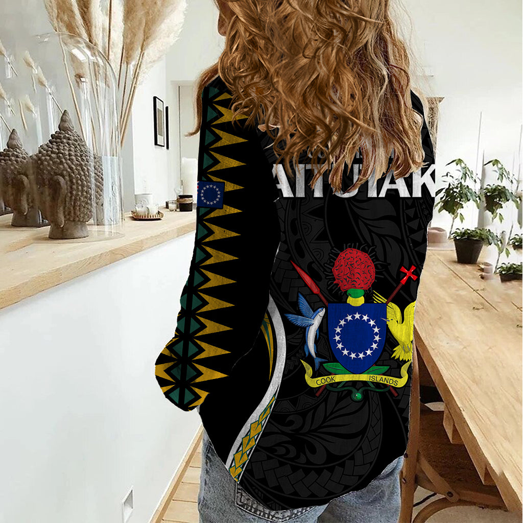 Polynesian Pride Aitutaki Island Women Casual Shirt Cook Islands Tribal Wave Style LT9 - Polynesian Pride