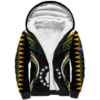 (Personalised) Polynesian Pride Aitutaki Island Sherpa Hoodie Cook Islands Tribal Wave Style LT9 Unisex Black - Polynesian Pride