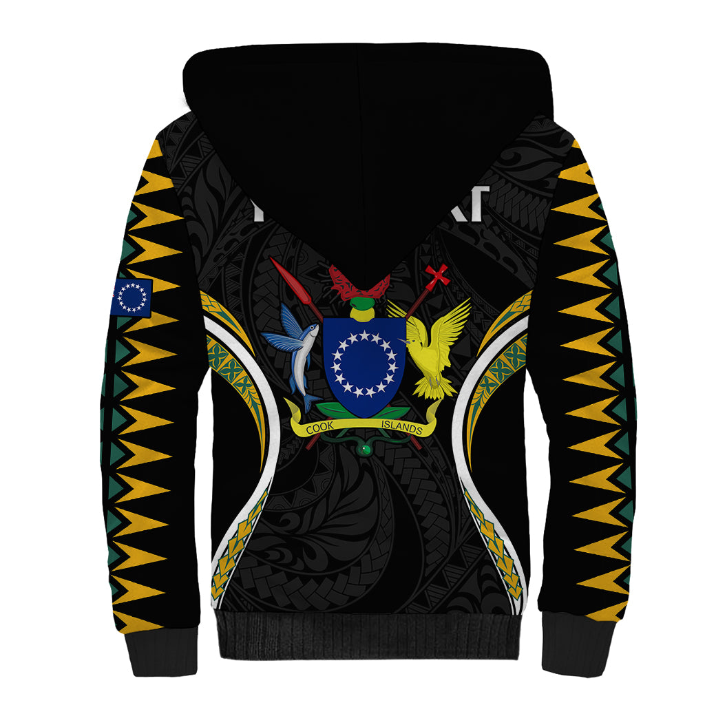 (Personalised) Polynesian Pride Aitutaki Island Sherpa Hoodie Cook Islands Tribal Wave Style LT9 - Polynesian Pride
