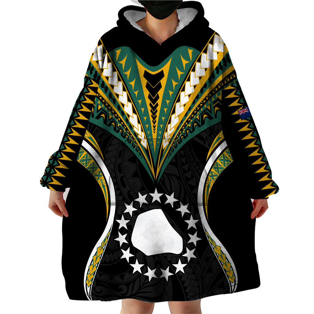 Polynesian Pride Mangaia Island Wearable Blanket Hoodie Cook Islands Tribal Wave Style LT9 - Polynesian Pride