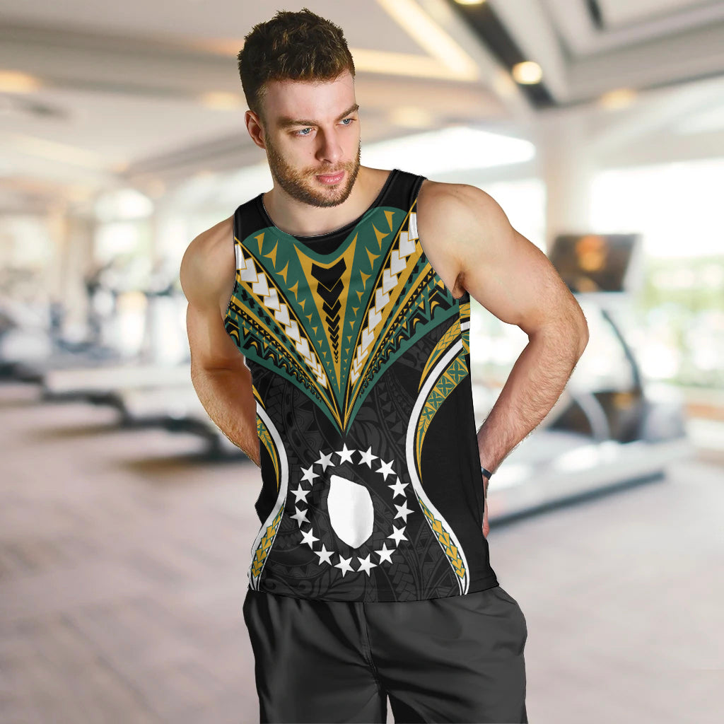 Polynesian Pride Mauke Island Men Tank Top Cook Islands Tribal Wave Style LT9 - Polynesian Pride