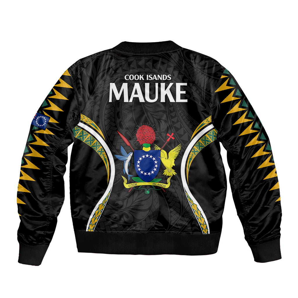 Polynesian Pride Mauke Island Sleeve Zip Bomber Jacket Cook Islands Tribal Wave Style LT9 - Polynesian Pride