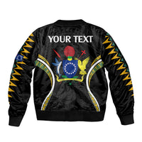 (Personalised) Polynesian Pride Mauke Island Bomber Jacket Cook Islands Tribal Wave Style LT9 - Polynesian Pride