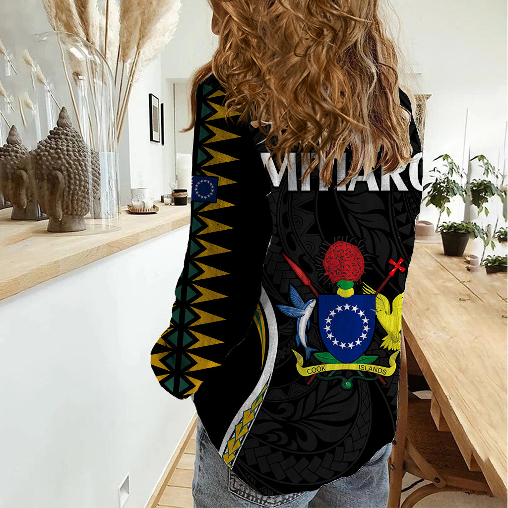 Polynesian Pride Mitiaro Island Women Casual Shirt Cook Islands Tribal Wave Style LT9 - Polynesian Pride