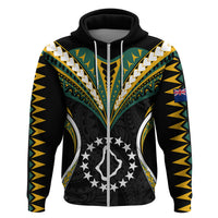 Custom Polynesian Pride Palmerston Island Hoodie Cook Islands Tribal Wave Style LT9 Zip Hoodie Black - Polynesian Pride