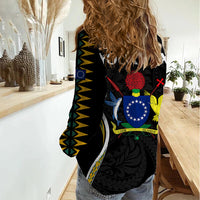 (Personalised) Polynesian Pride Palmerston Island Women Casual Shirt Cook Islands Tribal Wave Style LT9 - Polynesian Pride