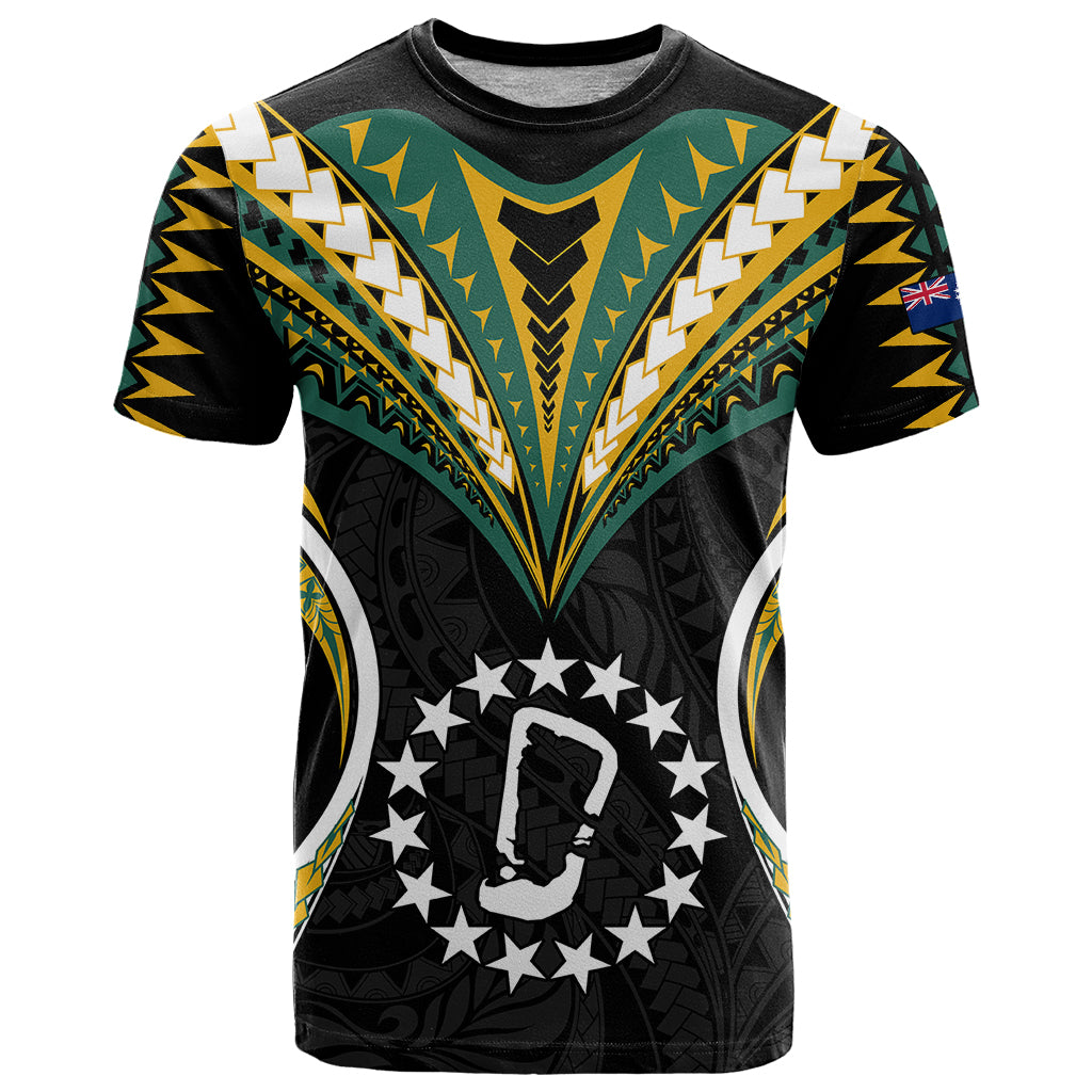 Polynesian Pride Rakahanga Island T Shirt Cook Islands Tribal Wave Style LT9 Black - Polynesian Pride