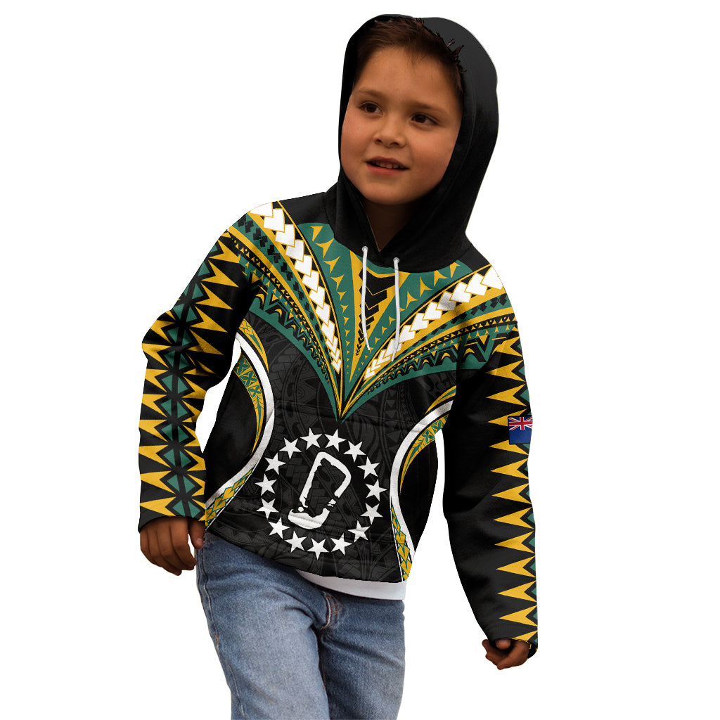 (Personalised) Polynesian Pride Rakahanga Island Kid Hoodie Cook Islands Tribal Wave Style LT9 - Polynesian Pride