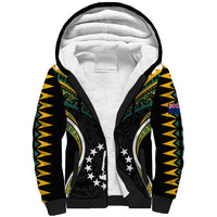 (Personalised) Polynesian Pride Rakahanga Island Sherpa Hoodie Cook Islands Tribal Wave Style LT9 Unisex Black - Polynesian Pride