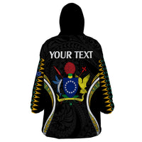 (Personalised) Polynesian Pride Rakahanga Island Wearable Blanket Hoodie Cook Islands Tribal Wave Style LT9 - Polynesian Pride