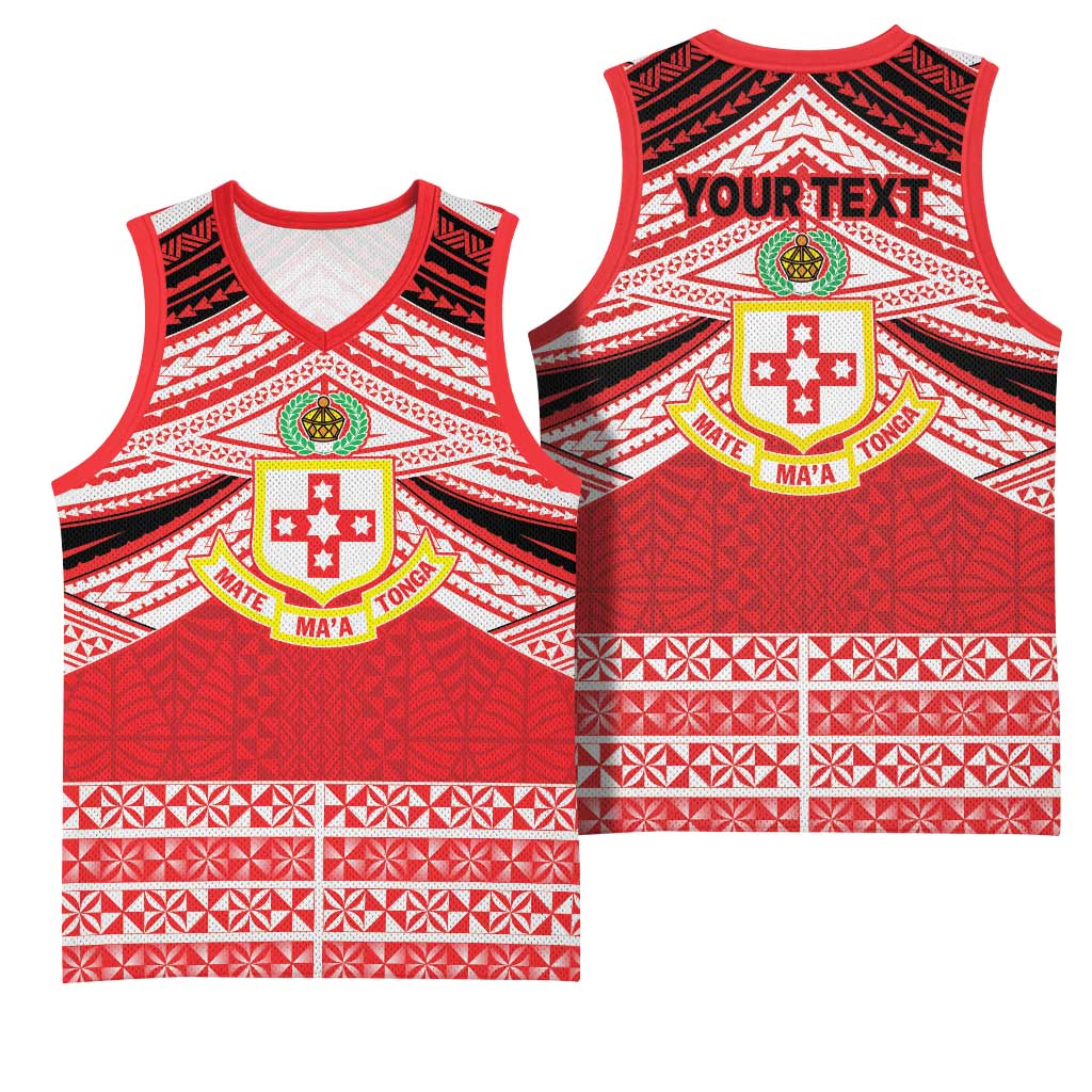 Personalised Kolisi Tonga College Atele Basketball Jersey Polynesian Ngatu Tribal - Polynesian Pride