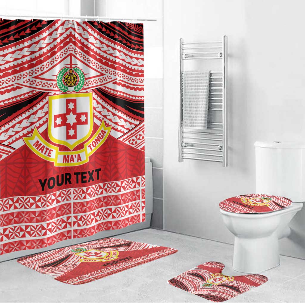 Personalised Kolisi Tonga College Atele Bathroom Set Polynesian Ngatu Tribal - Polynesian Pride