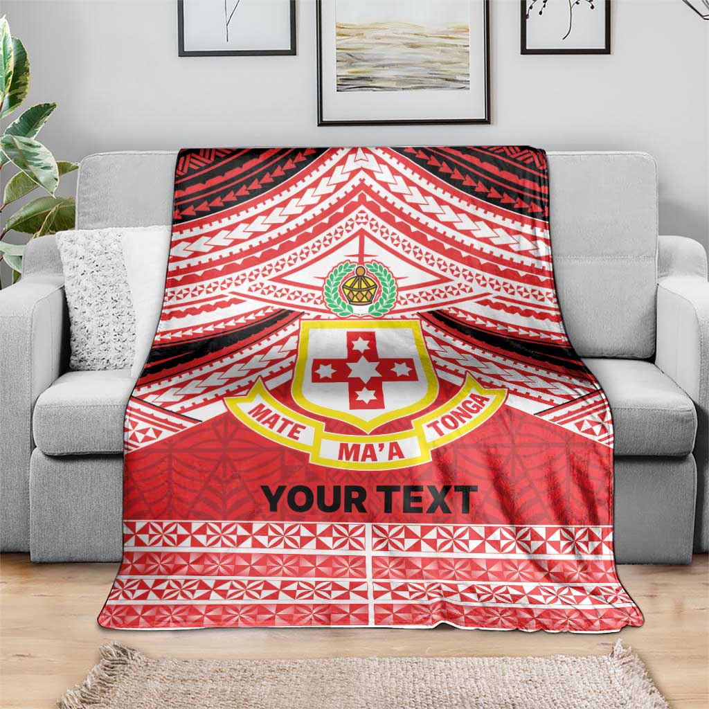 Personalised Kolisi Tonga College Atele Blanket Polynesian Ngatu Tribal
