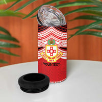 Personalised Kolisi Tonga College Atele 4 in 1 Can Cooler Tumbler Polynesian Ngatu Tribal