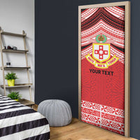 Personalised Kolisi Tonga College Atele Door Cover Polynesian Ngatu Tribal - Polynesian Pride