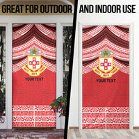 Personalised Kolisi Tonga College Atele Door Cover Polynesian Ngatu Tribal - Polynesian Pride