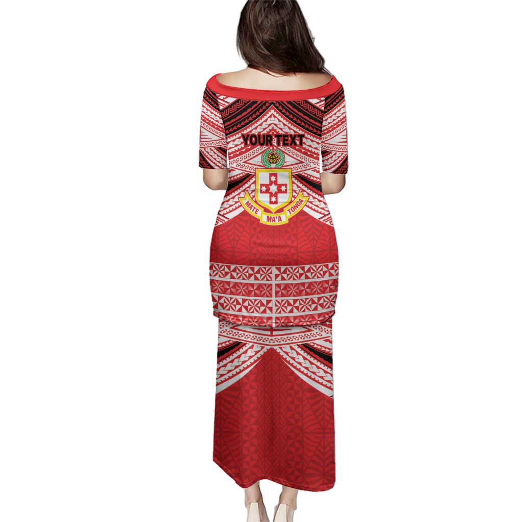 Personalised Kolisi Tonga College Atele Family Matching Puletasi and Hawaiian Shirt Polynesian Ngatu Tribal