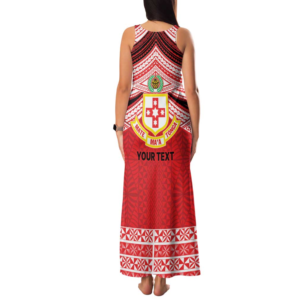Personalised Kolisi Tonga College Atele Family Matching Tank Maxi Dress and Hawaiian Shirt Polynesian Ngatu Tribal