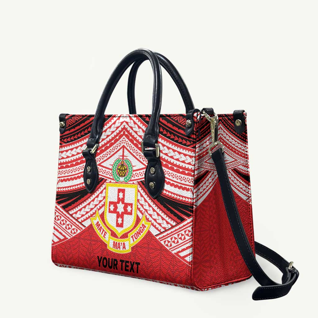 Personalised Kolisi Tonga College Atele Leather Bag Polynesian Ngatu Tribal - Polynesian Pride