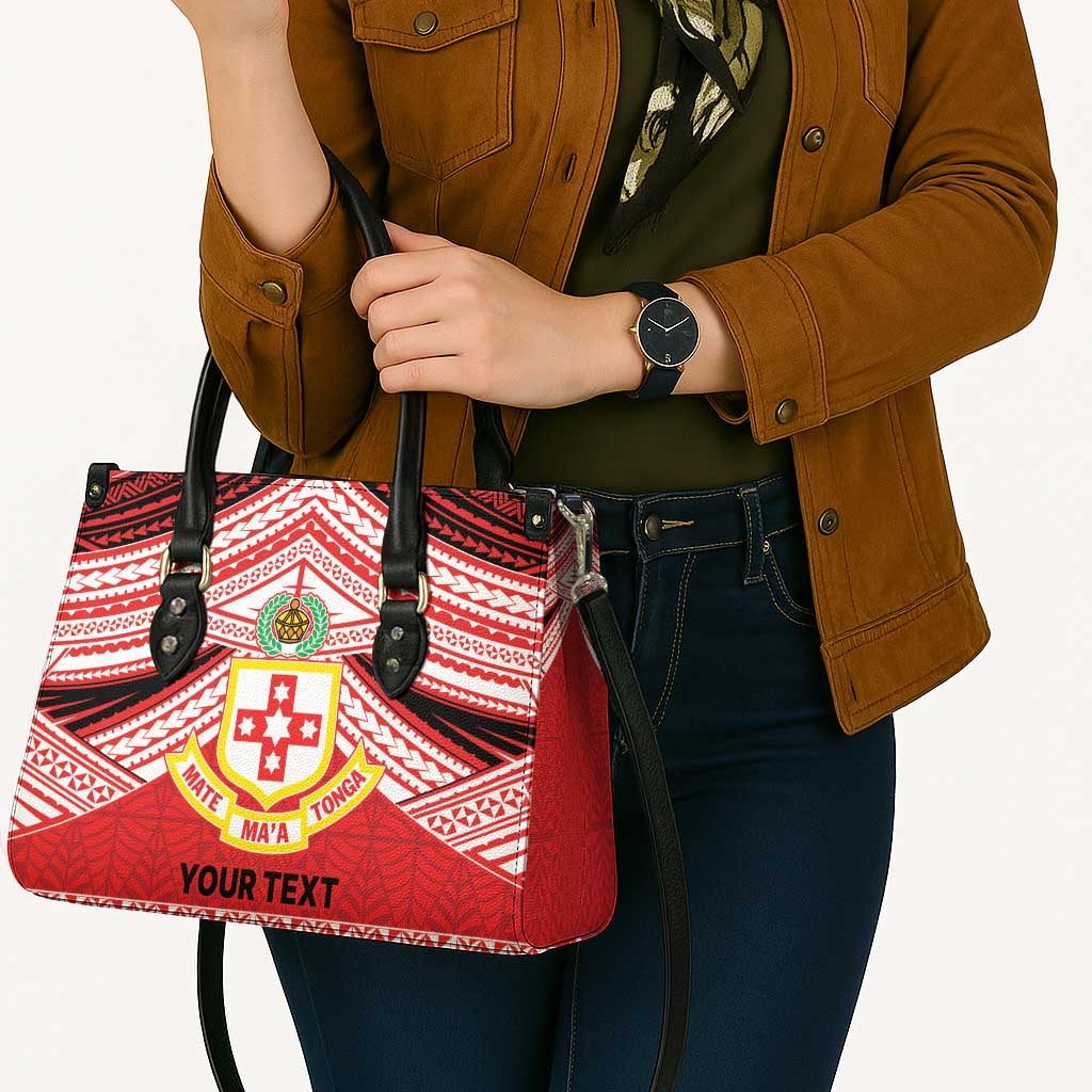 Personalised Kolisi Tonga College Atele Leather Bag Polynesian Ngatu Tribal - Polynesian Pride