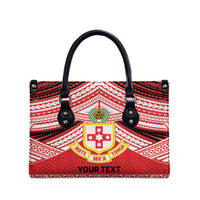 Personalised Kolisi Tonga College Atele Leather Bag Polynesian Ngatu Tribal - Polynesian Pride