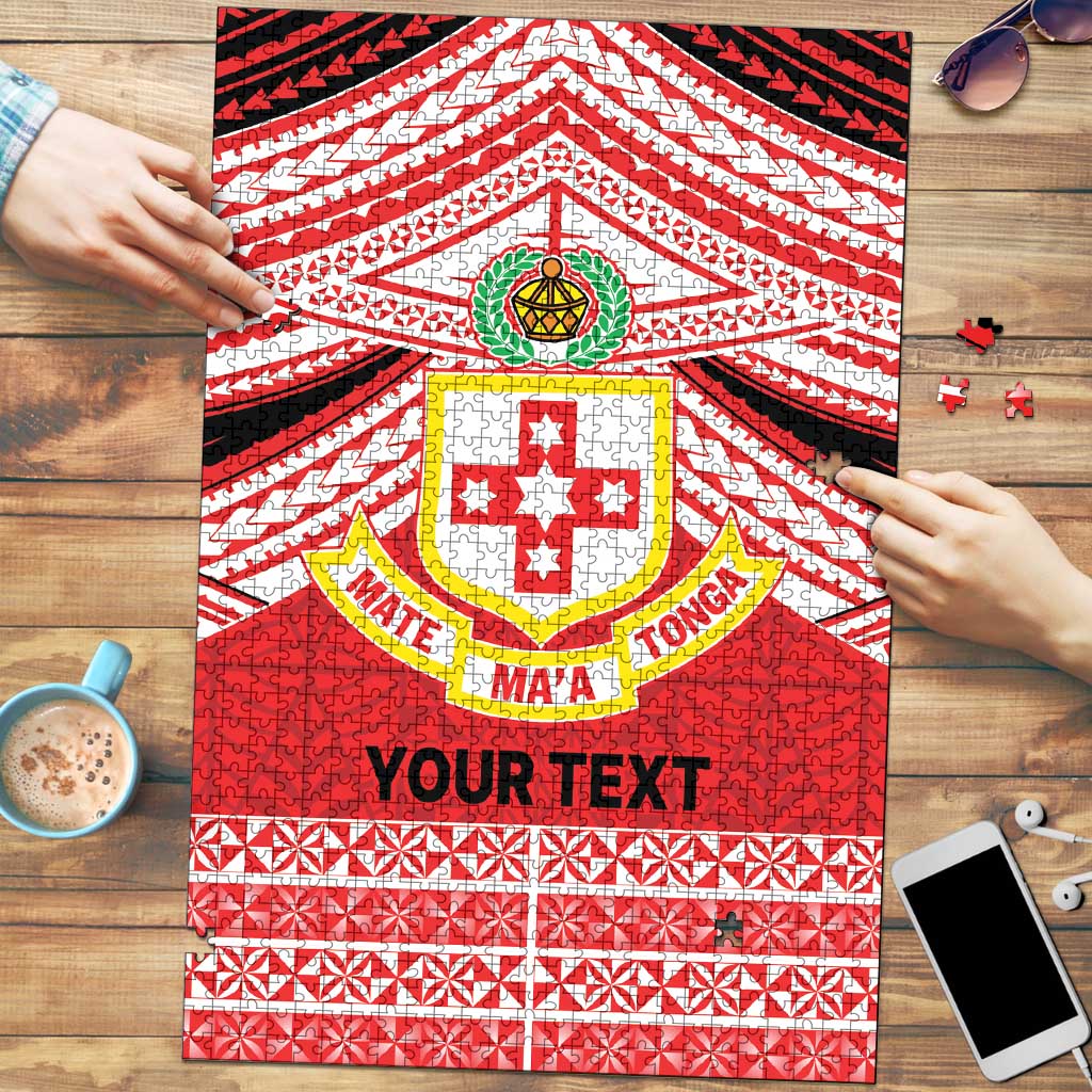 Personalised Kolisi Tonga College Atele Puzzle Polynesian Ngatu Tribal - Polynesian Pride