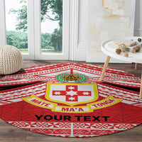 Personalised Kolisi Tonga College Atele Round Carpet Polynesian Ngatu Tribal