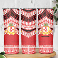 Personalised Kolisi Tonga College Atele Skinny Tumbler Polynesian Ngatu Tribal