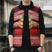 Personalised Kolisi Tonga College Atele Sleeveless Puffer Jacket Polynesian Ngatu Tribal - Polynesian Pride