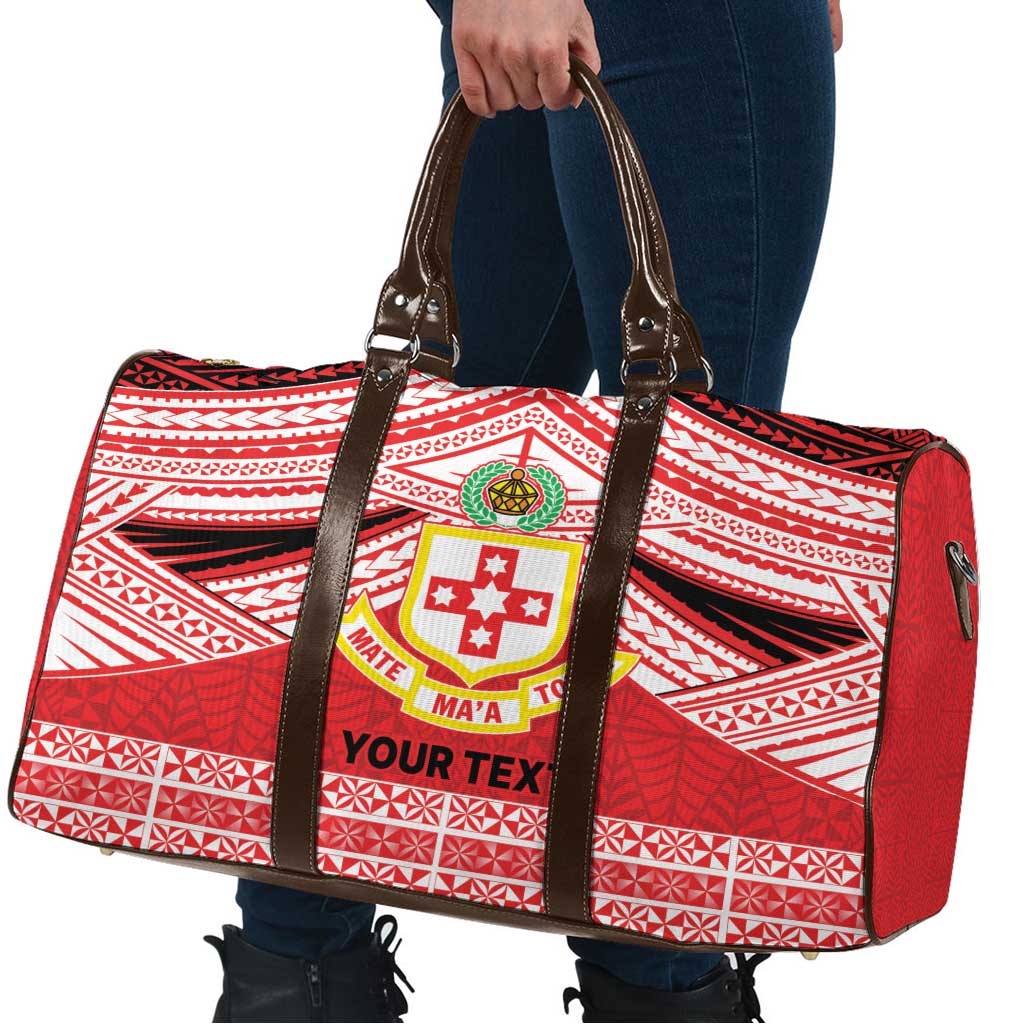 Personalised Kolisi Tonga College Atele Travel Bag Polynesian Ngatu Tribal - Polynesian Pride