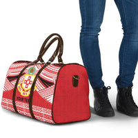 Personalised Kolisi Tonga College Atele Travel Bag Polynesian Ngatu Tribal - Polynesian Pride