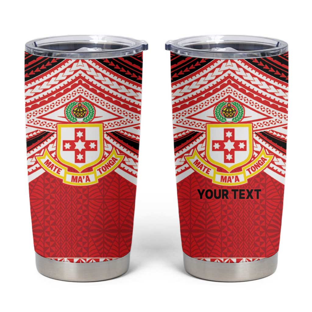 Personalised Kolisi Tonga College Atele Tumbler Cup Polynesian Ngatu Tribal