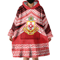 Personalised Kolisi Tonga College Atele Wearable Blanket Hoodie Polynesian Ngatu Tribal