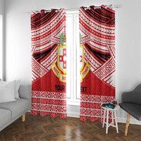 Personalised Kolisi Tonga College Atele Window Curtain Polynesian Ngatu Tribal