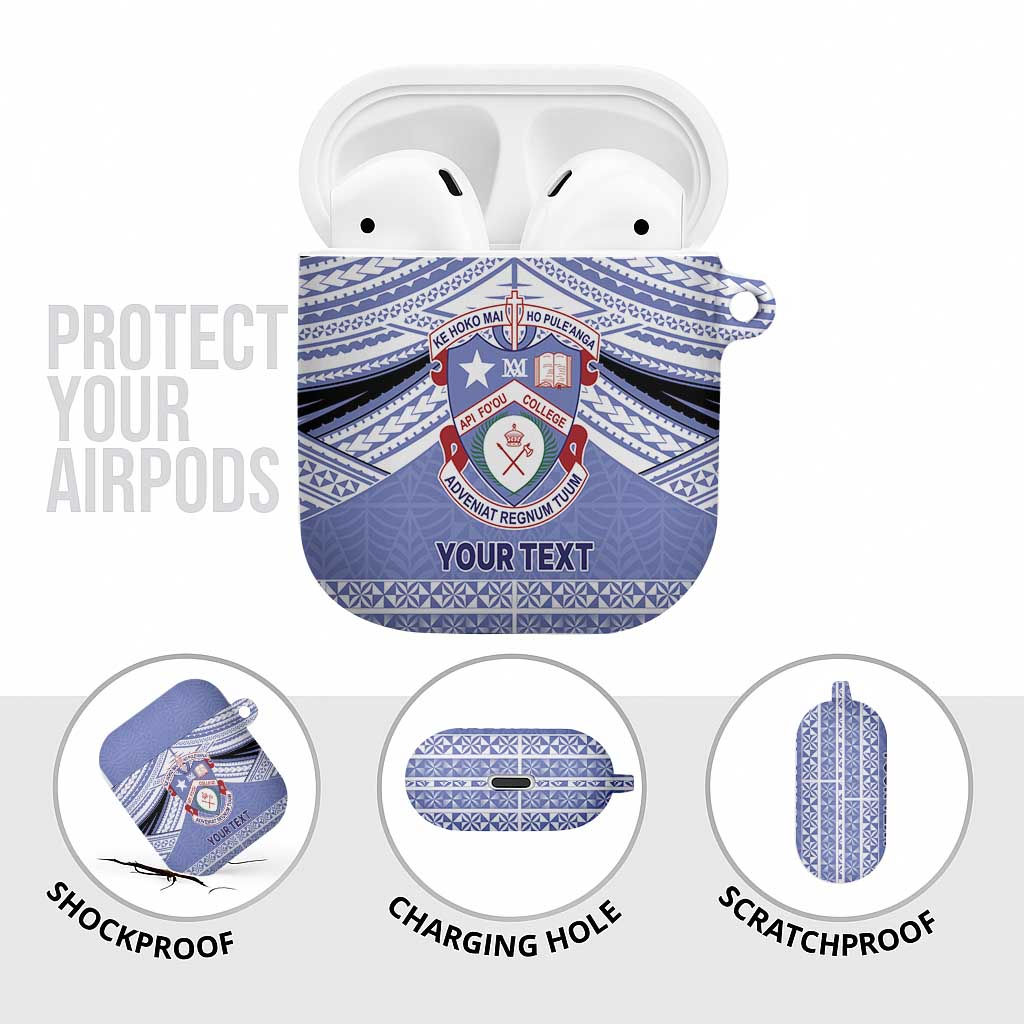 Personalised Tonga Apifoou College AirPods Case Polynesian Ngatu Tribal - Polynesian Pride