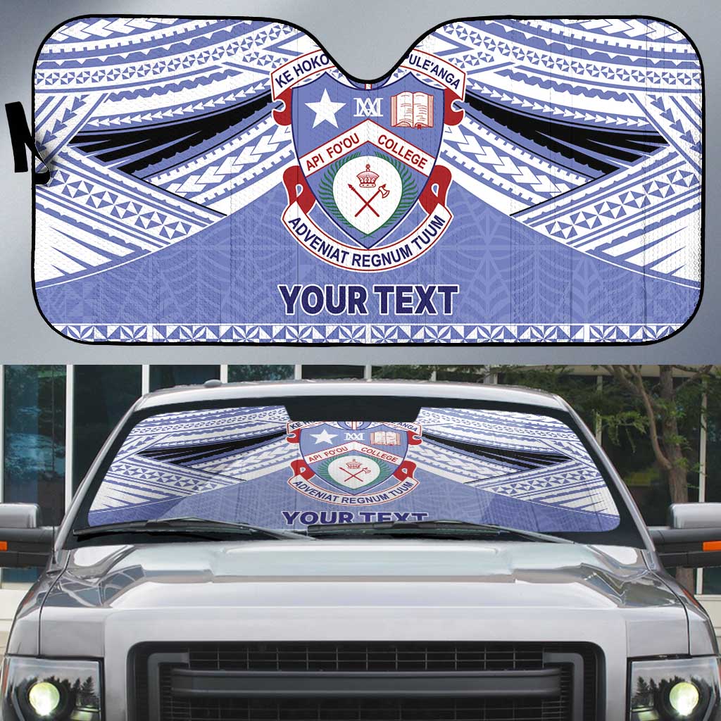 Personalised Tonga Apifoou College Auto Sun Shade Polynesian Ngatu Tribal - Polynesian Pride