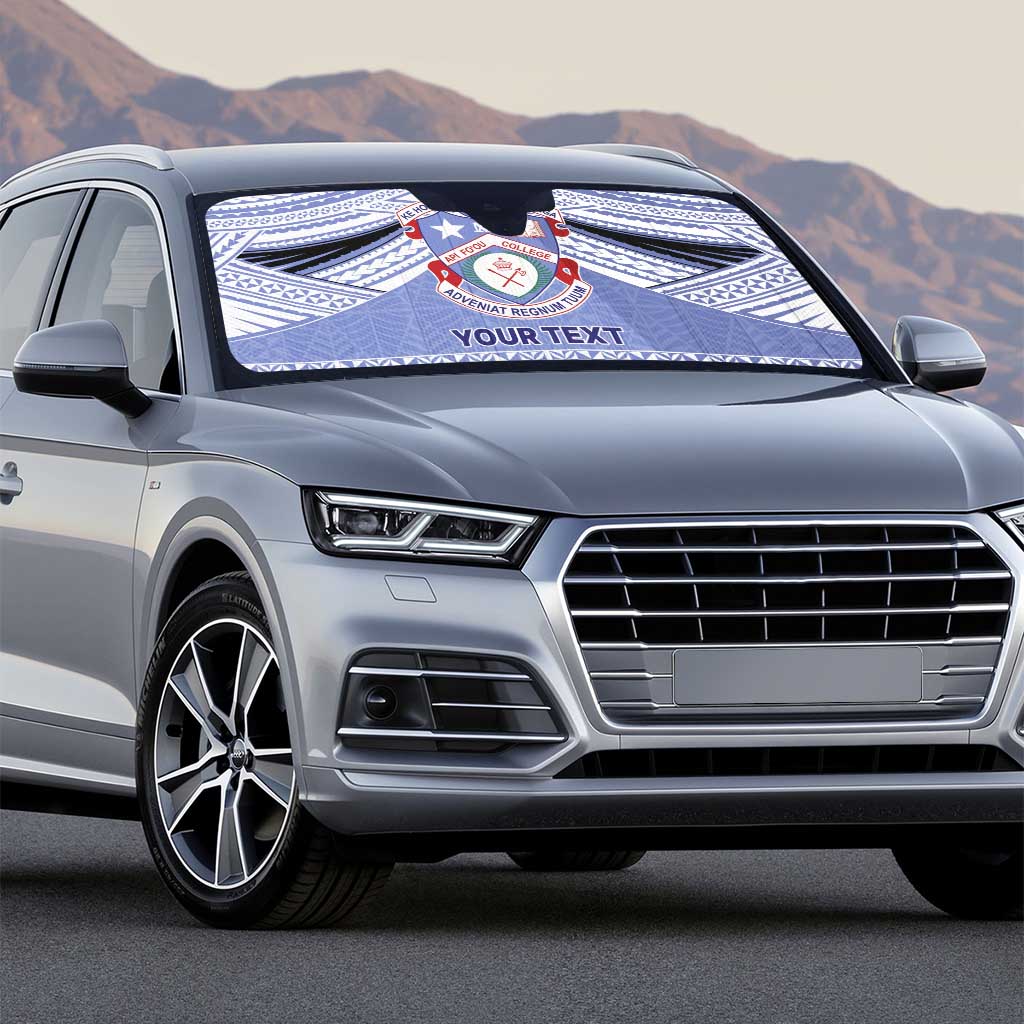 Personalised Tonga Apifoou College Auto Sun Shade Polynesian Ngatu Tribal - Polynesian Pride