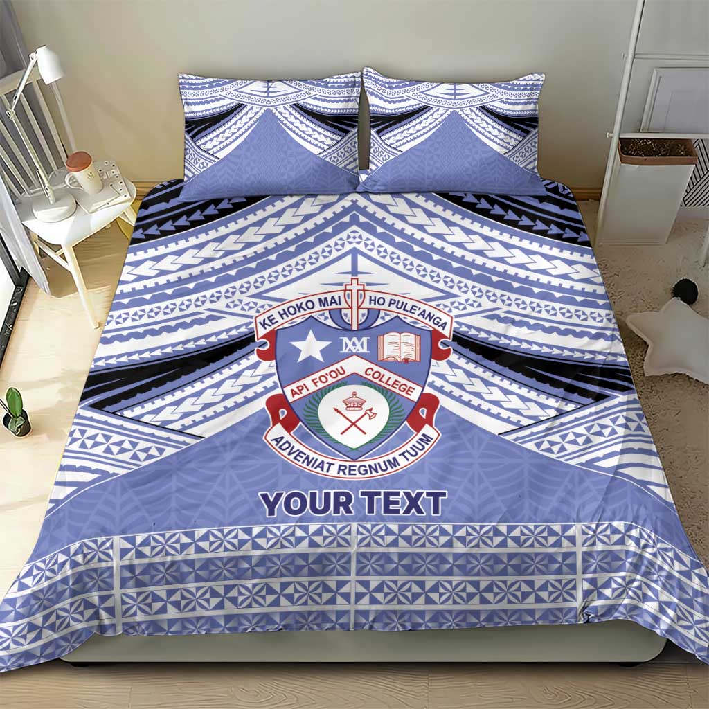 Personalised Tonga Apifoou College Bedding Set Polynesian Ngatu Tribal
