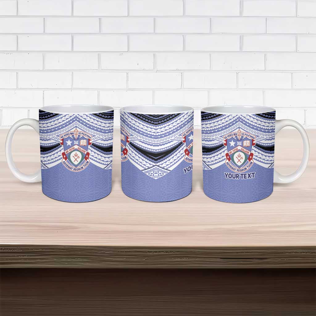 Personalised Tonga Apifoou College Ceramic Mug Polynesian Ngatu Tribal - Polynesian Pride