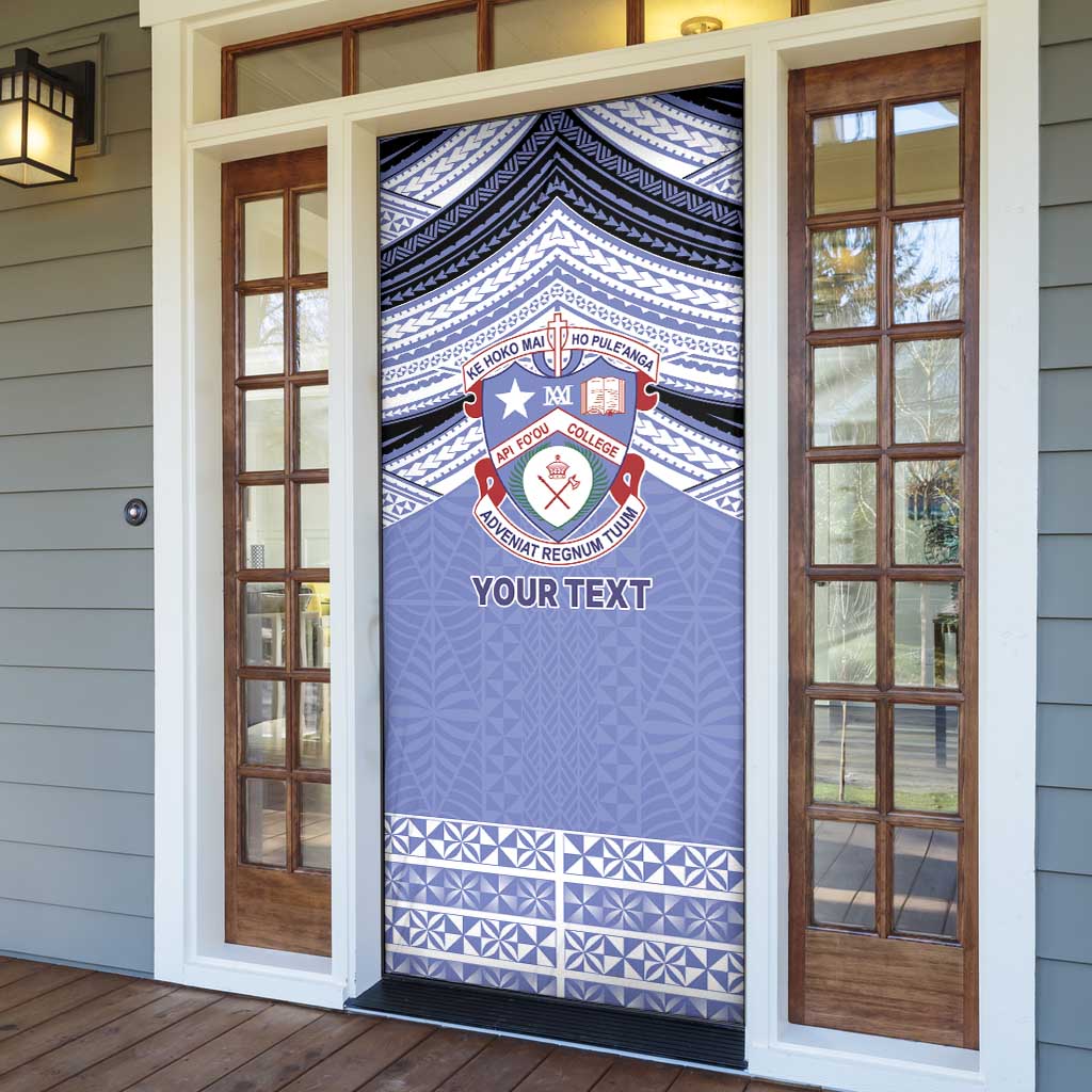 Personalised Tonga Apifoou College Door Cover Polynesian Ngatu Tribal - Polynesian Pride