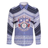 Personalised Tonga Apifoou College Family Matching Long Sleeve Bodycon Dress and Hawaiian Shirt Polynesian Ngatu Tribal