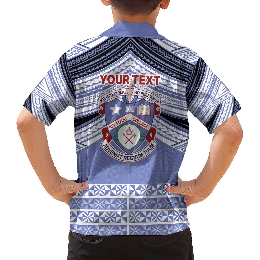 Personalised Tonga Apifoou College Family Matching Short Sleeve Bodycon Dress and Hawaiian Shirt Polynesian Ngatu Tribal