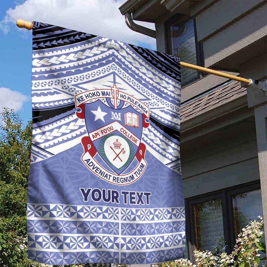 Personalised Tonga Apifoou College Garden Flag Polynesian Ngatu Tribal
