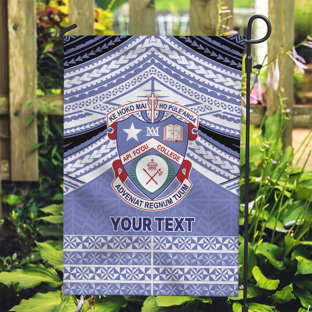 Personalised Tonga Apifoou College Garden Flag Polynesian Ngatu Tribal