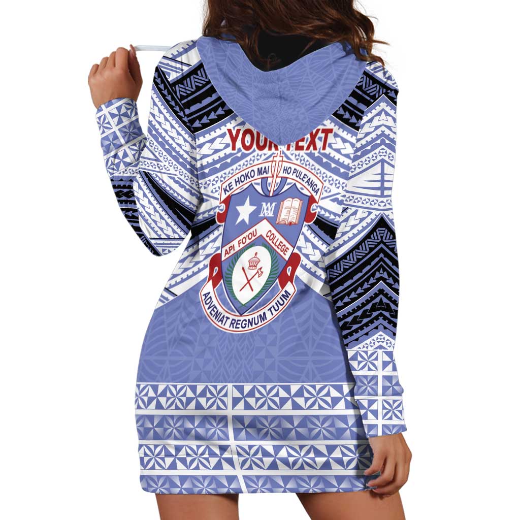 Personalised Tonga Apifoou College Hoodie Dress Polynesian Ngatu Tribal