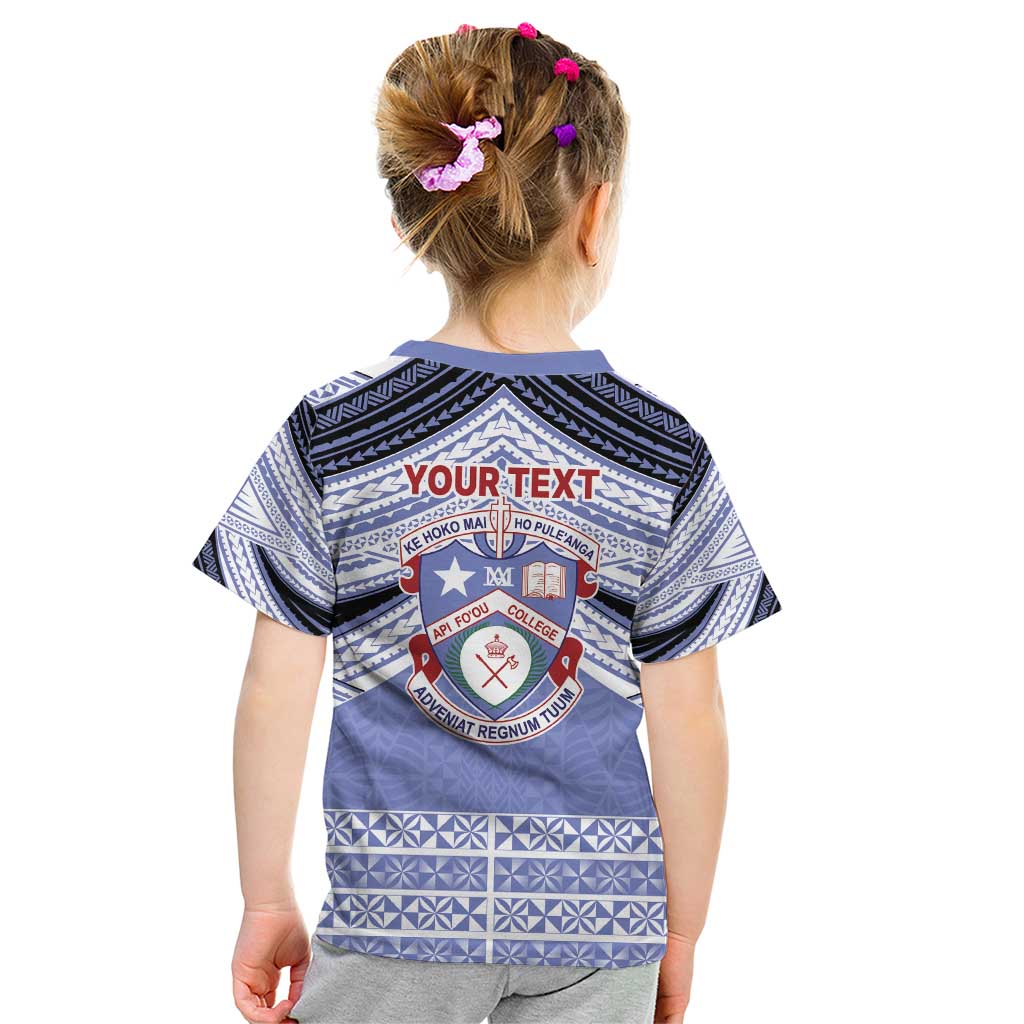 Personalised Tonga Apifoou College Kid T Shirt Polynesian Ngatu Tribal