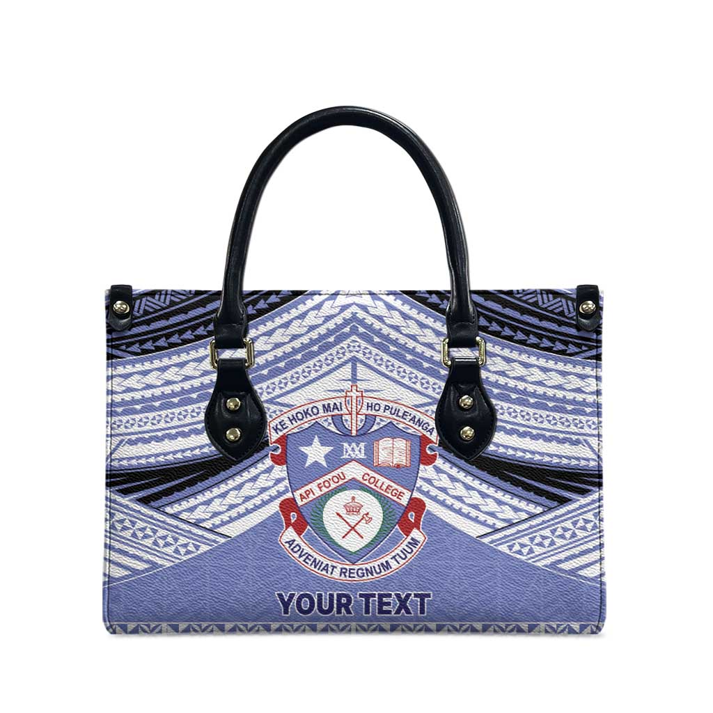 Personalised Tonga Apifoou College Leather Bag Polynesian Ngatu Tribal - Polynesian Pride