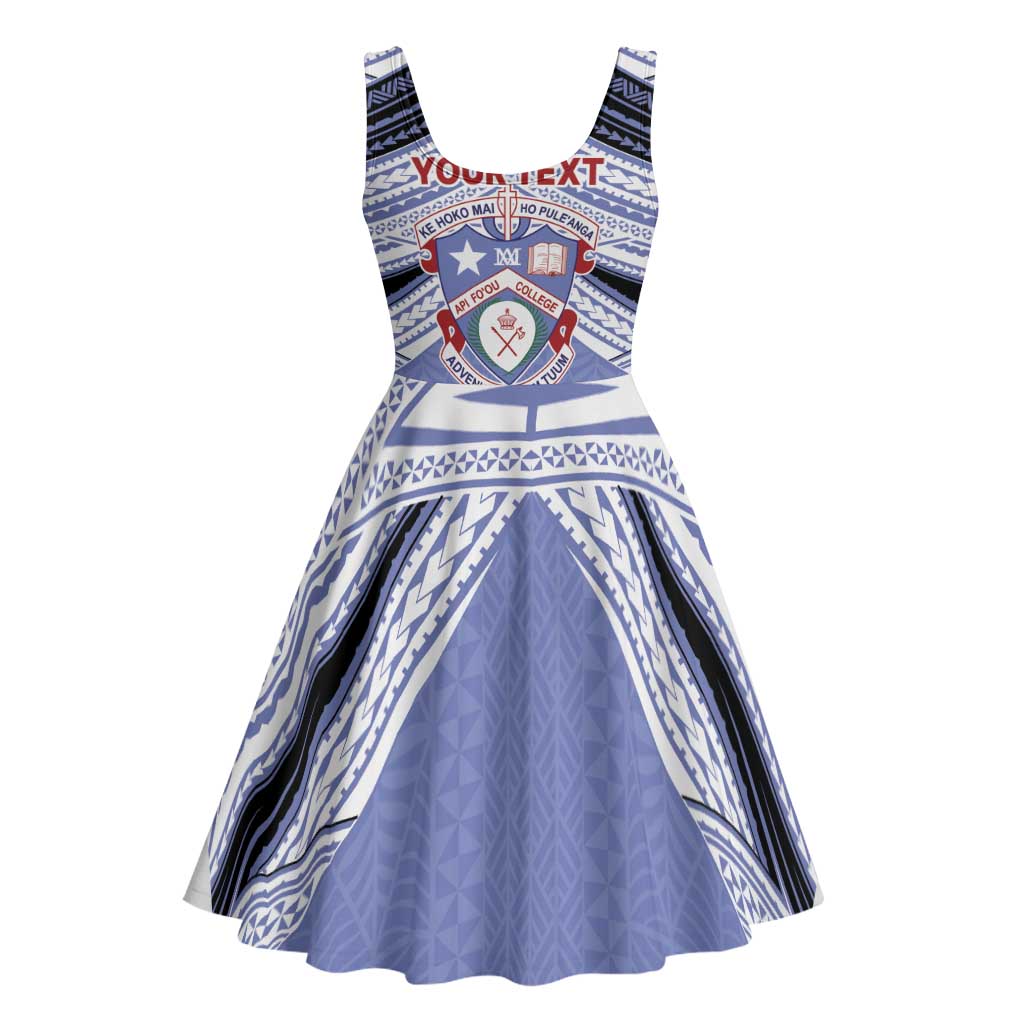 Personalised Tonga Apifoou College Midi Dress Polynesian Ngatu Tribal - Polynesian Pride