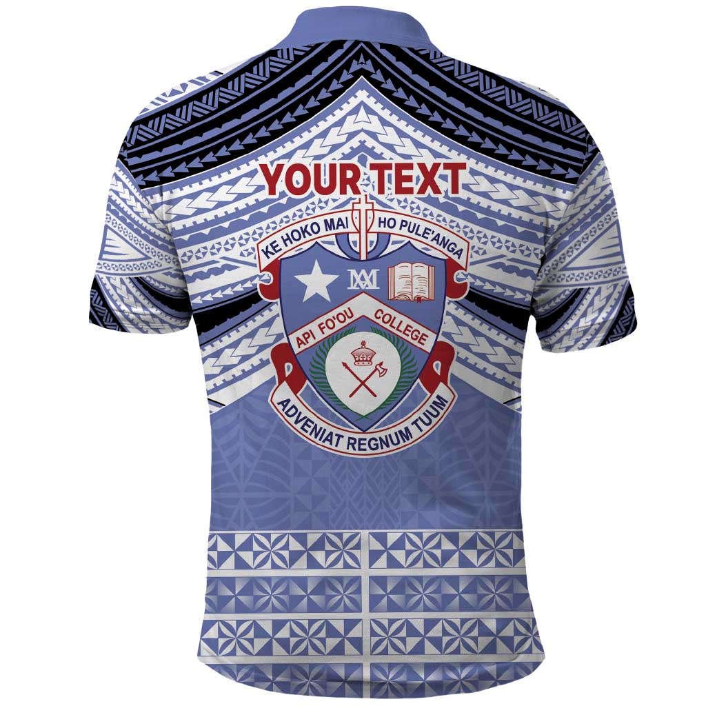 Personalised Tonga Apifoou College Polo Shirt Polynesian Ngatu Tribal