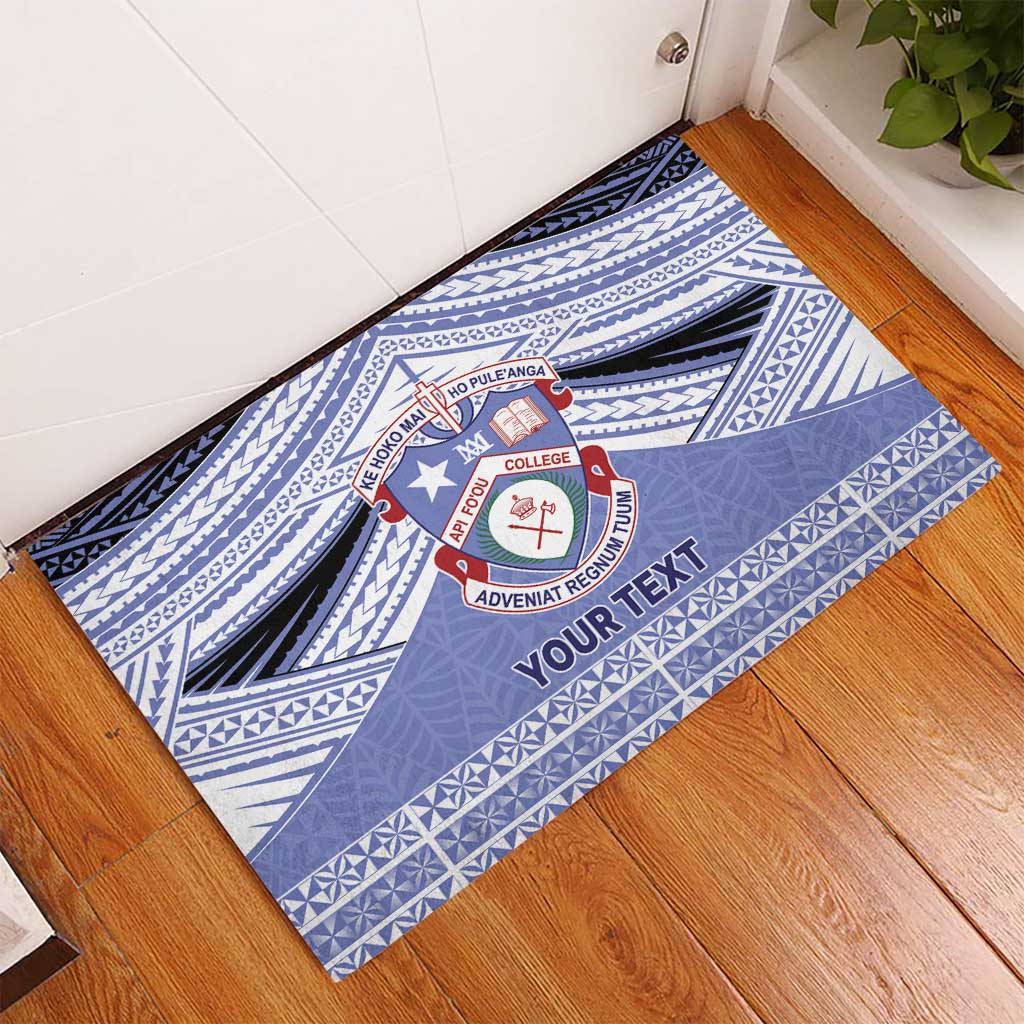 Personalised Tonga Apifoou College Rubber Doormat Polynesian Ngatu Tribal